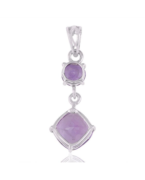 Beautiful Assorted Amethyst and Sterling Silver Dangle Pendant