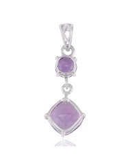 Beautiful Assorted Amethyst and Sterling Silver Dangle Pendant
