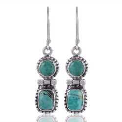 Natural Turquoise Gemstone Sterling Silver Earring | Jewels Artisan.
