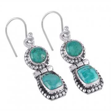 Natural Turquoise Gemstone Sterling Silver Earring | Jewels Artisan.