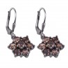 Natural Smokey Quartz Gemstone Earring 925 Sterling Silver Black Rhodium Plated Jewelry