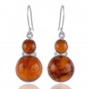 Natural Baltic Amber Gemstone and 925 Sterling Silver Bezal Set Gemstone Earring jewelry