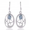 Blue Topaz Gemstone Sterling Silver Designer Earring Jewelry for Womens and Girls