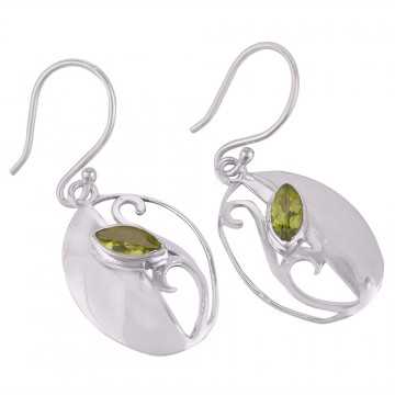 Peridot Gemstone Beautiful Design Sterling Silver Earring jewelry