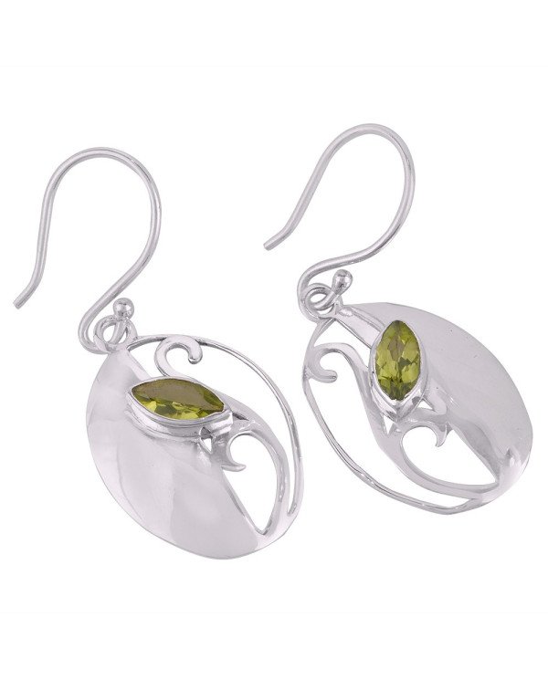 Peridot Gemstone Beautiful Design Sterling Silver Earring jewelry
