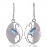 Rainbow Moonstone Gemstone Designer Sterling Silver Earring jewelry