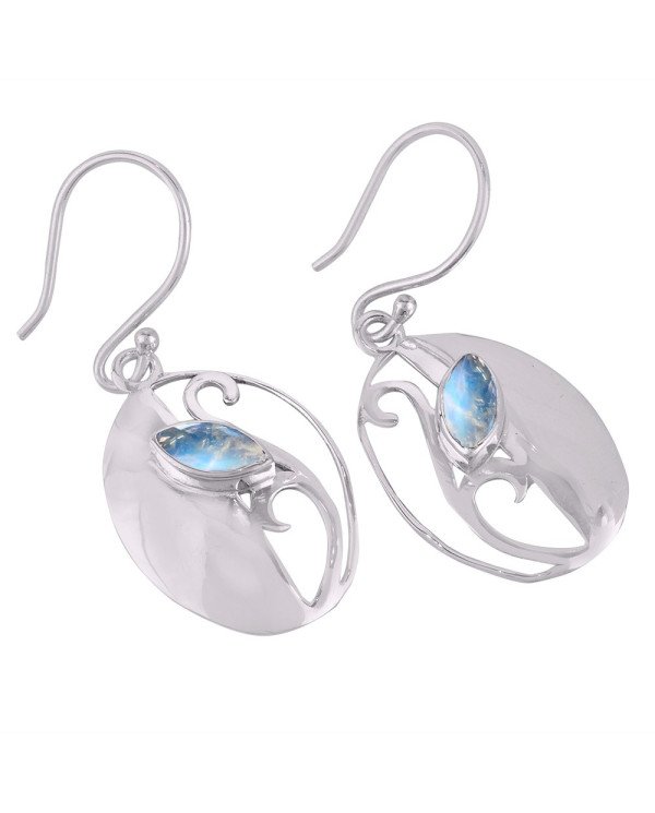 Rainbow Moonstone Gemstone Designer Sterling Silver Earring jewelry