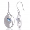 Rainbow Moonstone Gemstone Designer Sterling Silver Earring jewelry