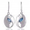 Blue Topaz Gemstone Earring With 925 Sterling Silver Jewelry