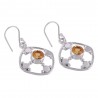 Citrine Natural Gemstone and 925 Sterling Silver Earring Jewelry