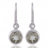 Green Amethyst with Sterling Silver Natural Gemstone Earring Jewelry