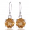 Citrine Gemstone Sterling Silver prong Set Earring Jewelry