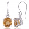 Citrine Gemstone Sterling Silver prong Set Earring Jewelry