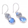 Moonstone Natural Flashy Gemstone 925 Sterling Silver Earring