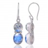 Moonstone Natural Flashy Gemstone 925 Sterling Silver Earring