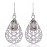 Green Amethyst Designer Sterling Silver Drop Dangle Earring
