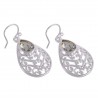 Green Amethyst Designer Sterling Silver Drop Dangle Earring