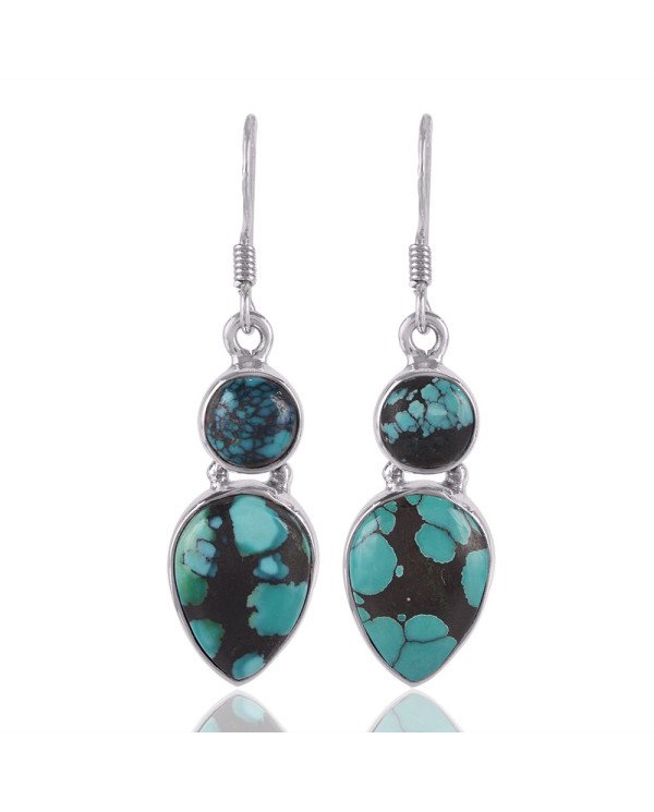 Turquoise Gemstone and 925 Sterling Silver Earring Jewellery