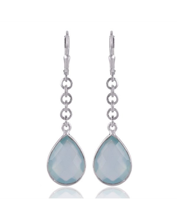Blue Onyx 925 Sterling Silver Gemstone Earring | Jewels Artisan.