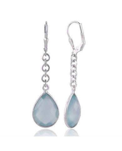 Blue Onyx 925 Sterling Silver Gemstone Earring | Jewels Artisan.
