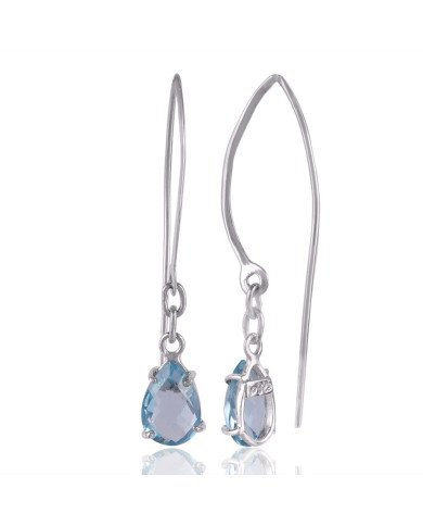 Sky Blue Topaz Gemstone 925 Sterling Silver Earring | Jewels Artisan.
