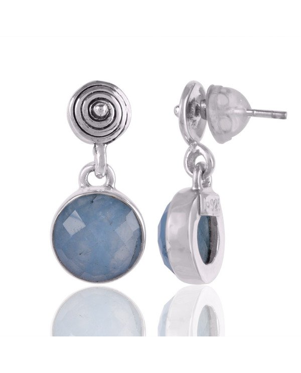 Aquamarine Gemstone 925 Sterling Silver Earring