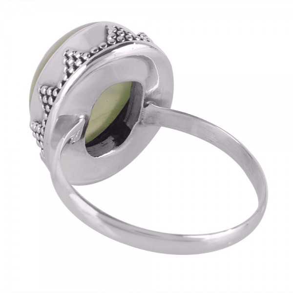 Prehnite Gemstone 925 Sterling Silver Ring