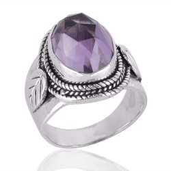Pink Amethyst Gemstone 925 Sterling Silver Ring