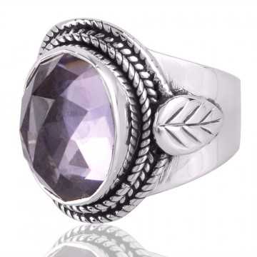 Pink Amethyst Gemstone 925 Sterling Silver Ring
