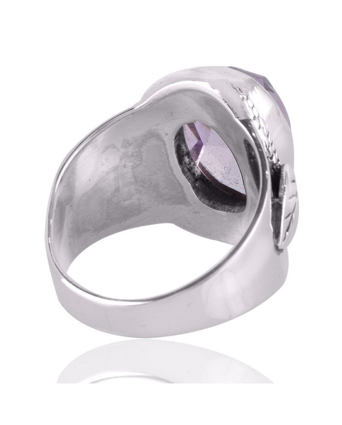 Pink Amethyst Gemstone 925 Sterling Silver Ring