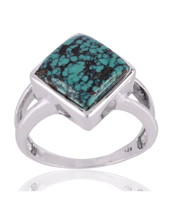 Tibetan Turquoise Gemstone 925 Sterling Silver Ring
