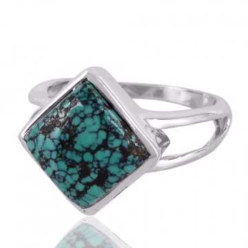 Tibetan Turquoise Gemstone 925 Sterling Silver Ring