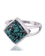 Tibetan Turquoise Gemstone 925 Sterling Silver Ring