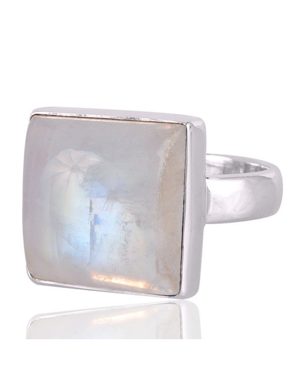Rainbow moonstone Gemstone 925 Sterling Silver Ring