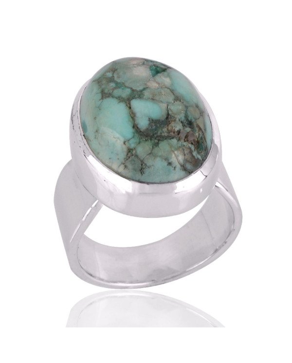 Tibetan Turquoise Gemstone 925 Sterling Silver Ring
