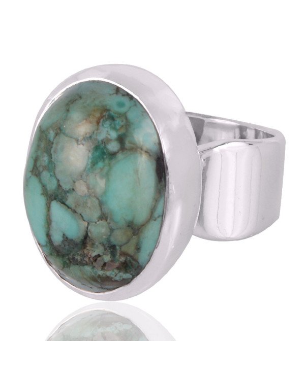 Tibetan Turquoise Gemstone 925 Sterling Silver Ring