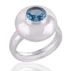 Sky Blue Topaz Gemstone 925 Sterling Silver Ring