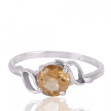 Citrine Gemstone 925 Sterling Silver Ring
