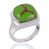 Green Copper Turquoise Gemstone 925 Sterling Silver Ring