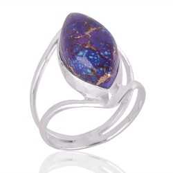 Purple Copper Turquoise Gemstone 925 Sterling Silver Ring