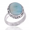 Larimar Gemstone 925 Sterling Silver Ring