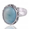 Larimar Gemstone 925 Sterling Silver Ring