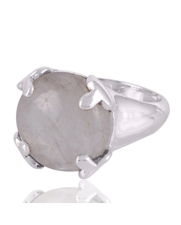 Rainbow moonstone Gemstone 925 Sterling Silver Ring