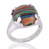 Rainbow Calsilica Gemstone 925 Sterling Silver Ring