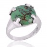 Tibetan Turquoise Gemstone 925 Sterling Silver Ring