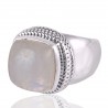 Rainbow moonstone Gemstone 925 Sterling Silver Ring