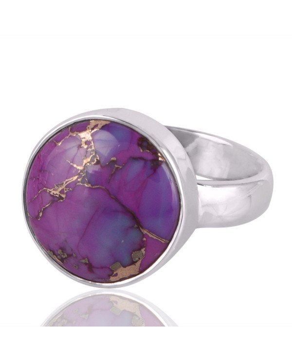 Purple Copper Turquoise Gemstone 925 Sterling Silver Rimg