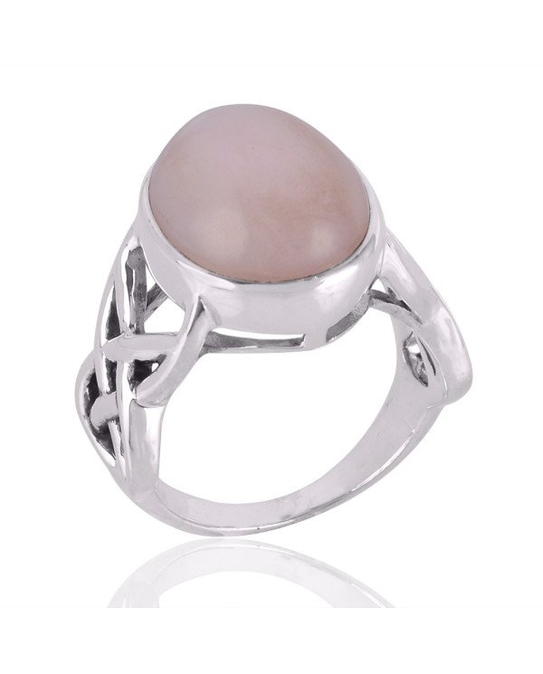 Pink Opal Gemstone 925 Sterling Silver Ring