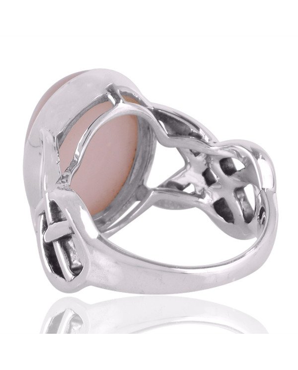 Pink Opal Gemstone 925 Sterling Silver Ring