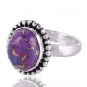 Purple Copper Turquoise Gemstone 925 Sterling Silver Ring